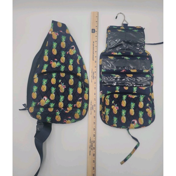 VERA BRADLEY Large Essential Pineapples Toucan Party BACKPACK + BONUS BAG - Picture 1 of 14